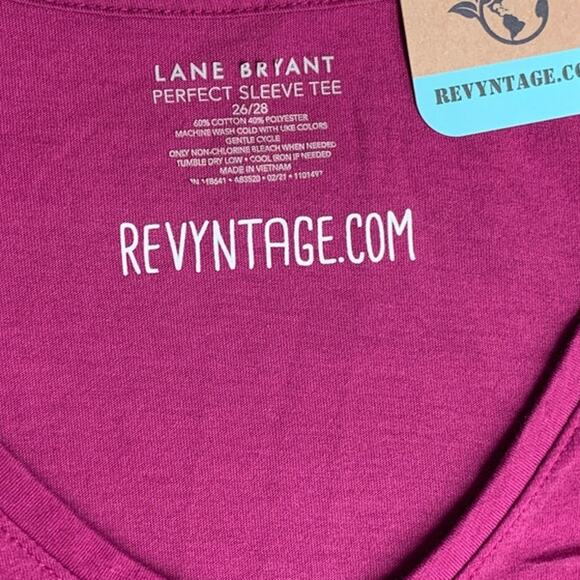 Upcycled Hand Printed Womens Plus 26/28 Pool is My Happy Place Short Sleeve Tee - Picture 3 of 4